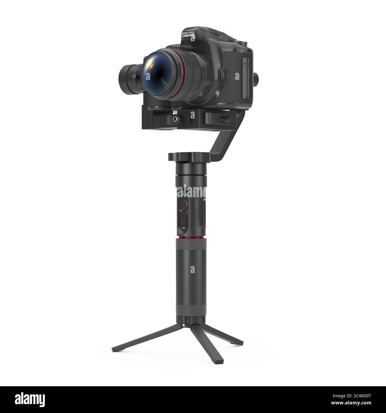 DSLR or Video Camera Gimbal Stabilization Tripod System on a white