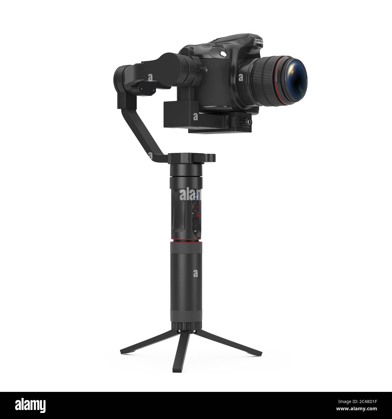 DSLR or Video Camera Gimbal Stabilization Tripod System on a white  background. 3d Rendering Stock Photo - Alamy