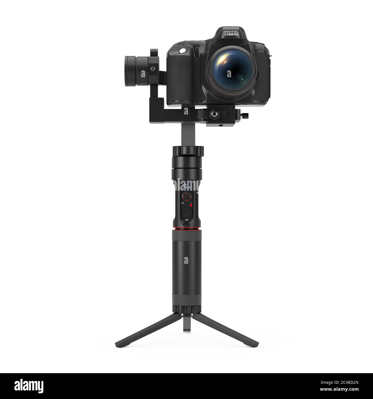 DSLR or Video Camera Gimbal Stabilization Tripod System on a white