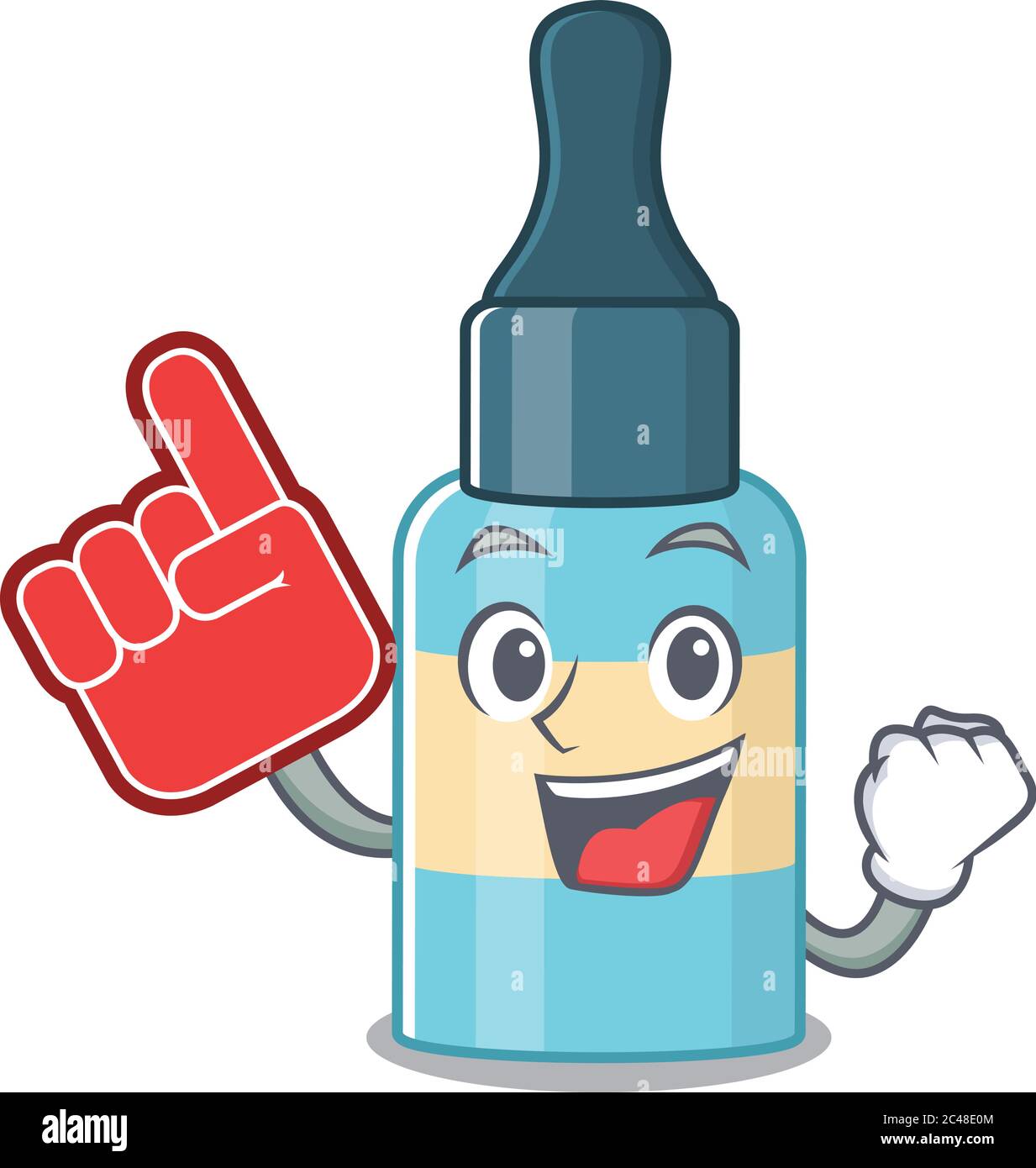 Hair oil in cartoon picture design with Foam finger Stock Vector Image &  Art - Alamy