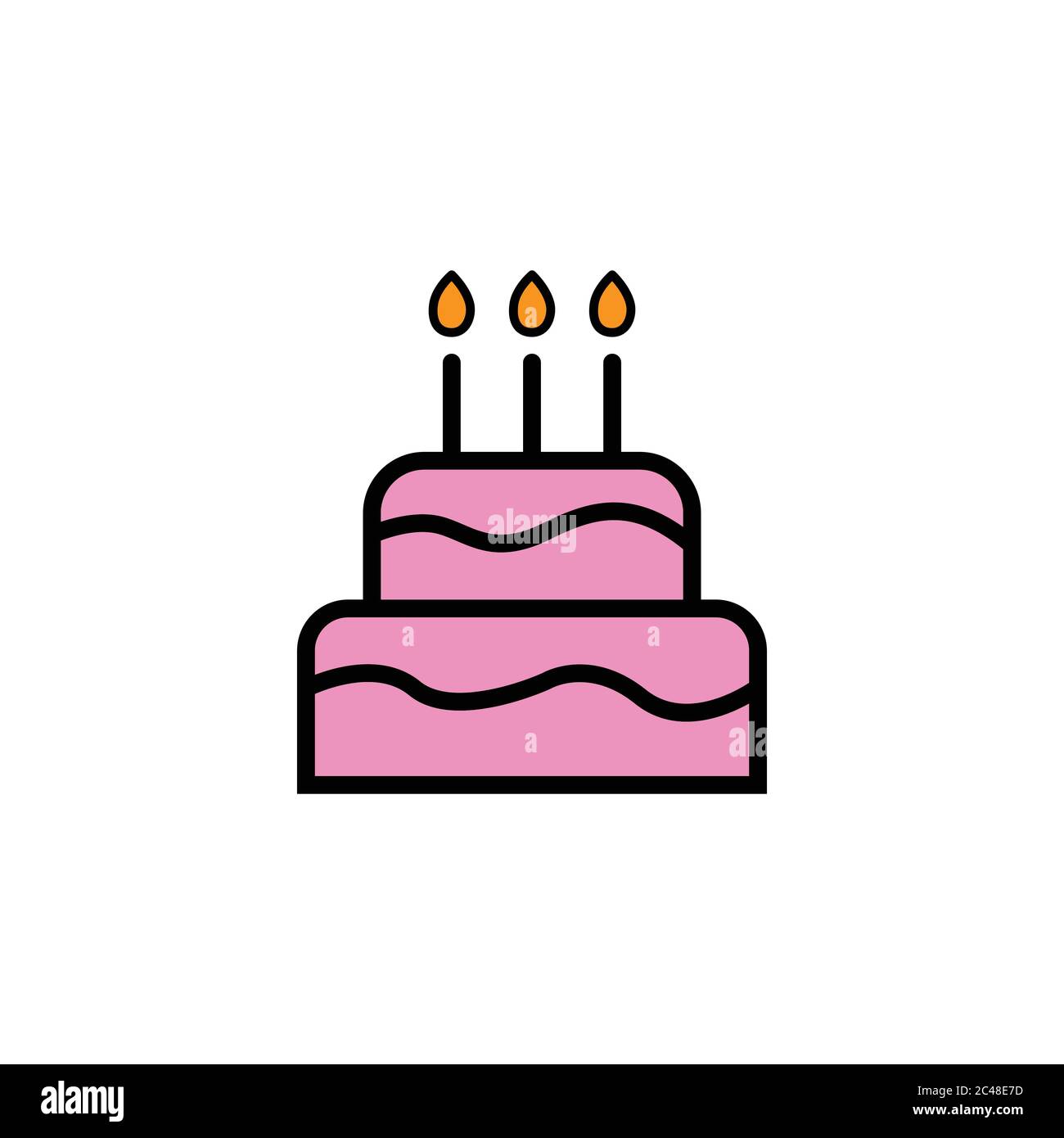 Birthday Party Flat Symbol Cake Flat Icon Design Template Vector Stock Vector Image Art Alamy