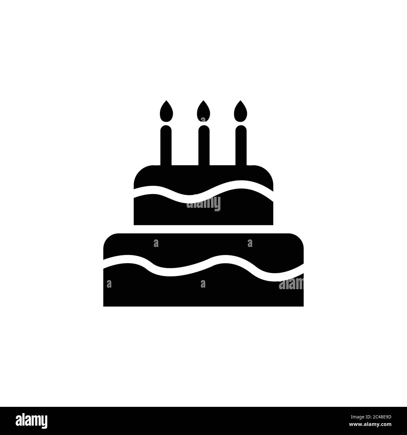 birthday party symbol, cake icon. design template vector Stock Vector