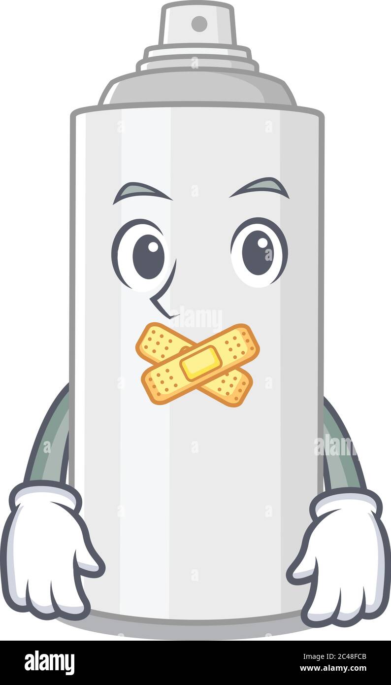 Hair spray cartoon character style having strange silent face Stock