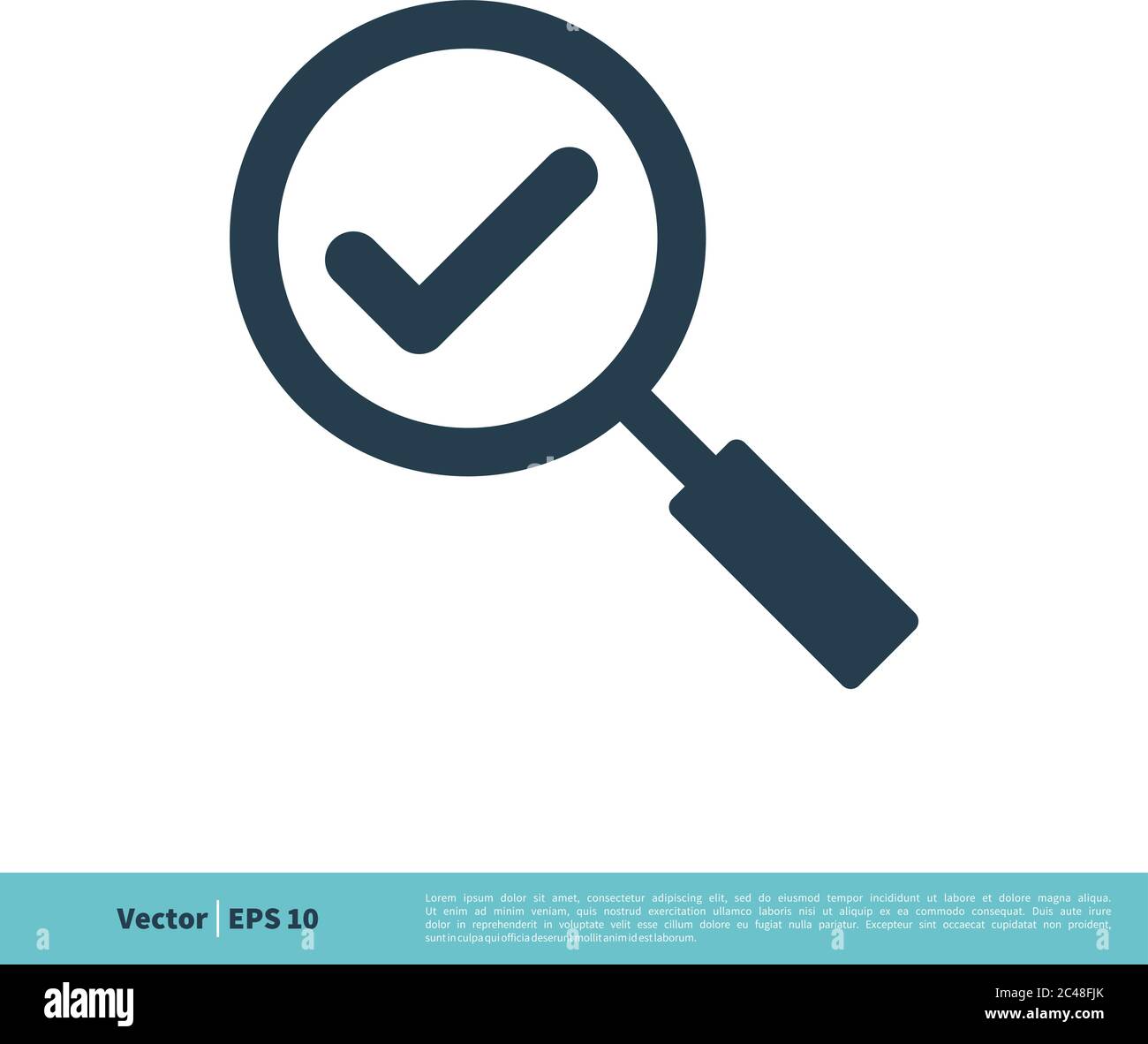 Magnifying Glass and Check Mark Icon Vector Logo Template Illustration ...