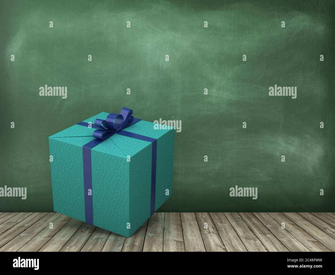 3D rendering illustration of a green present box Stock Photo - Alamy