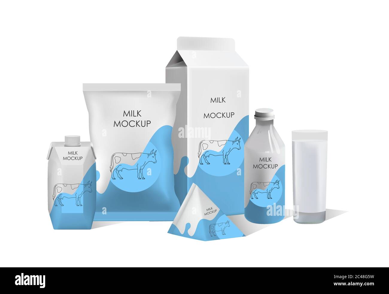 Download Milk Packaging Realistic Vector Mock Up Set Stock Vector Image Art Alamy