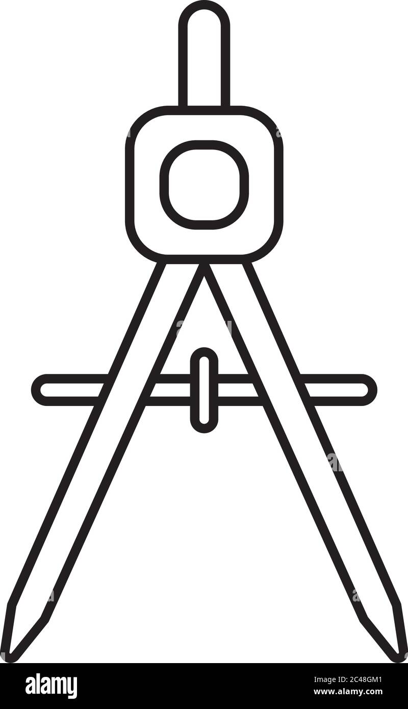 Compass line style icon design, Tool navigation location north south ...