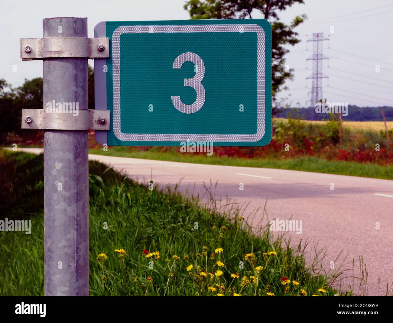 Kilometer Road Sign High Resolution Stock Photography And Images Alamy