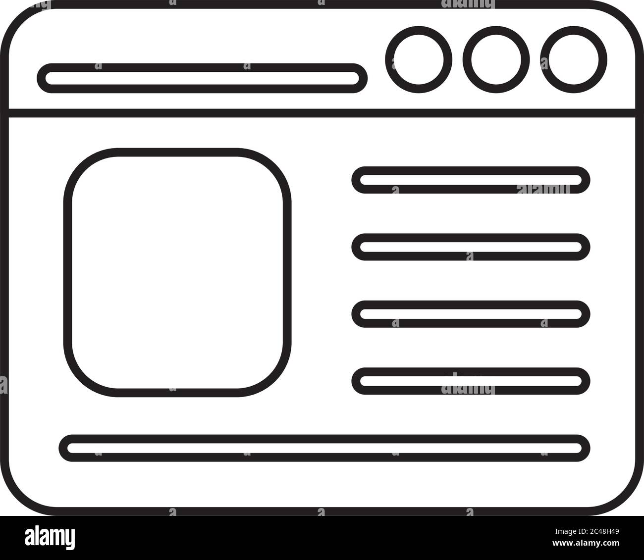 Website page line style icon design, Technology internet media layout ...
