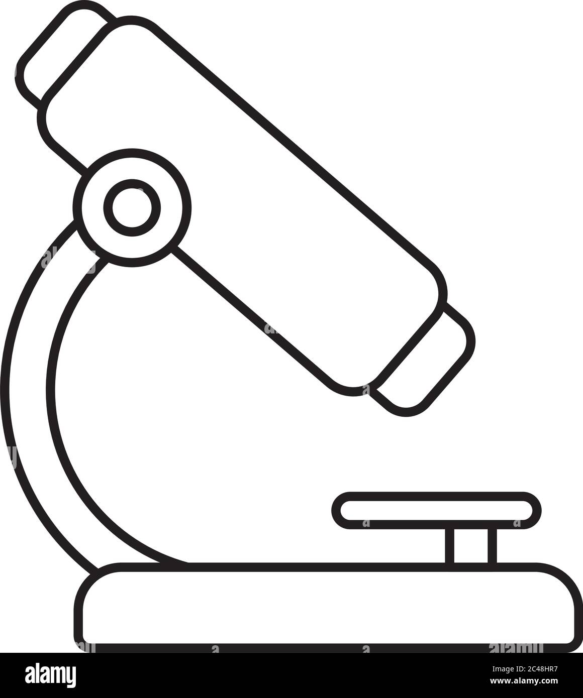 Microscope line style icon design, Chemistry science laboratory ...