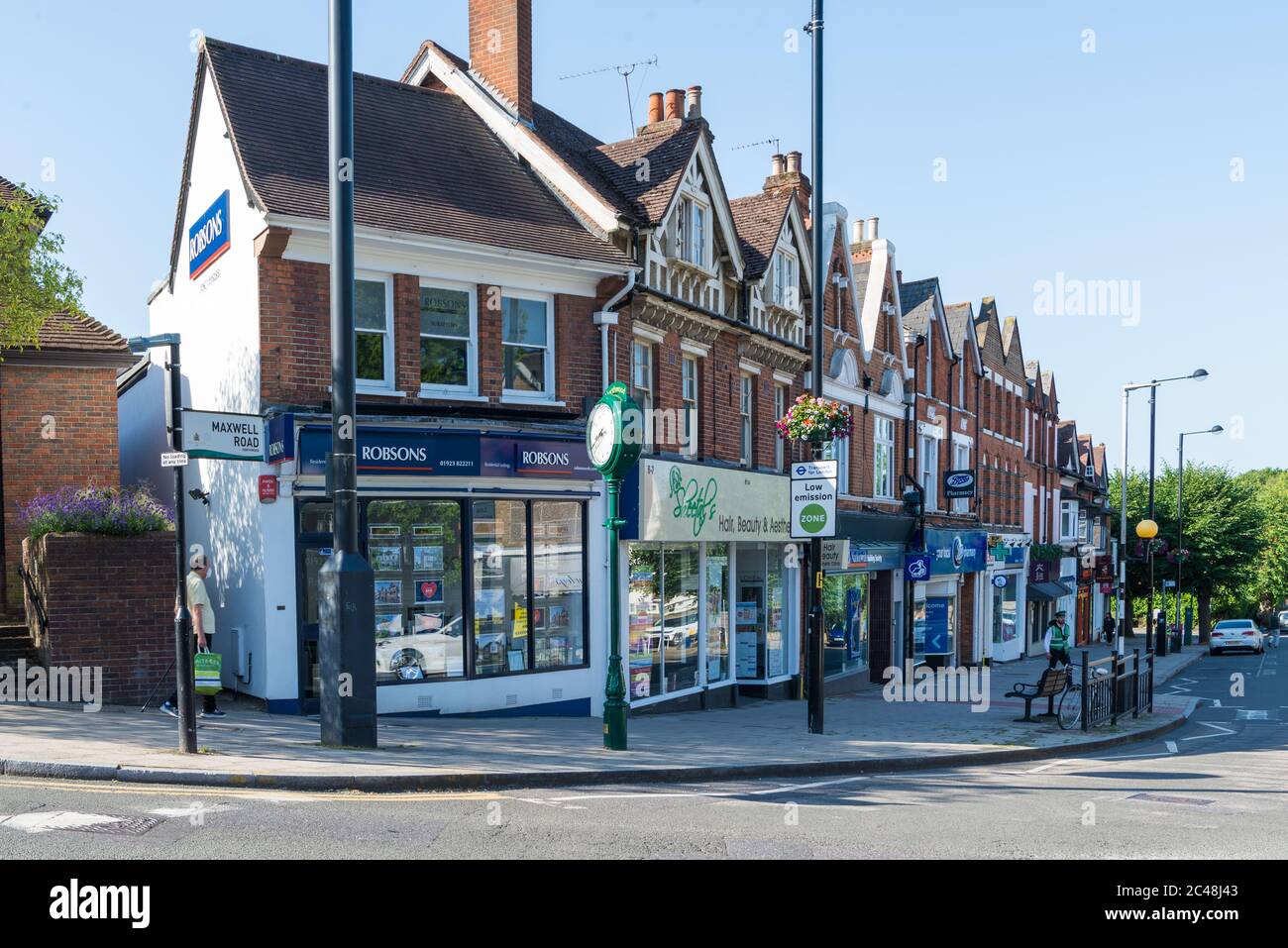 Maxwell Road shops in Northwood town centre Stock Photo Alamy