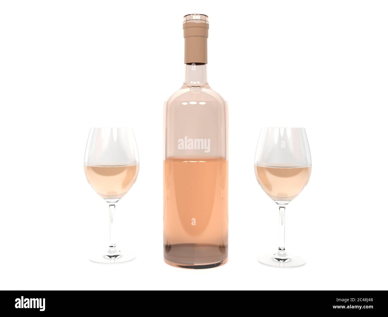 Rose wine with glasses Stock Photo Alamy
