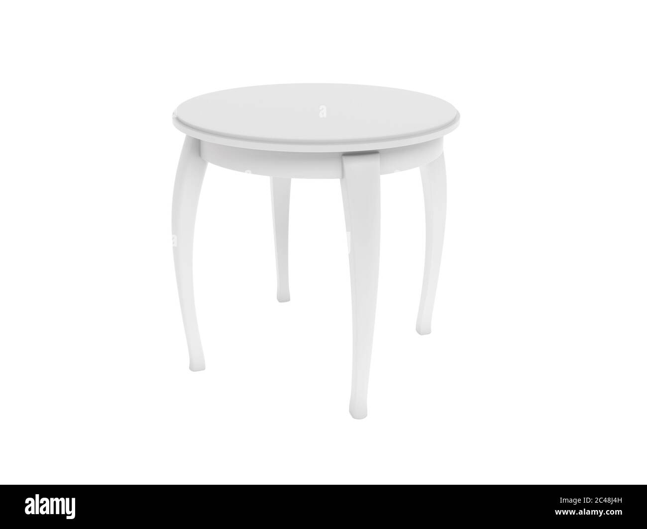 Round Table Rendering White round table. 3d rendering illustration Stock Photo - Alamy