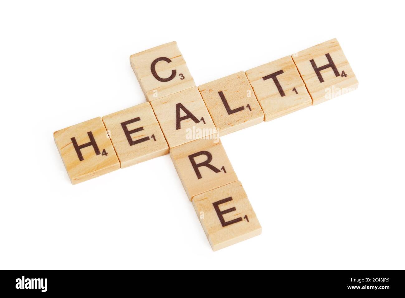 Health Care Concept. HEalth Care Sign as Crossword Wooden Blocks on a ...