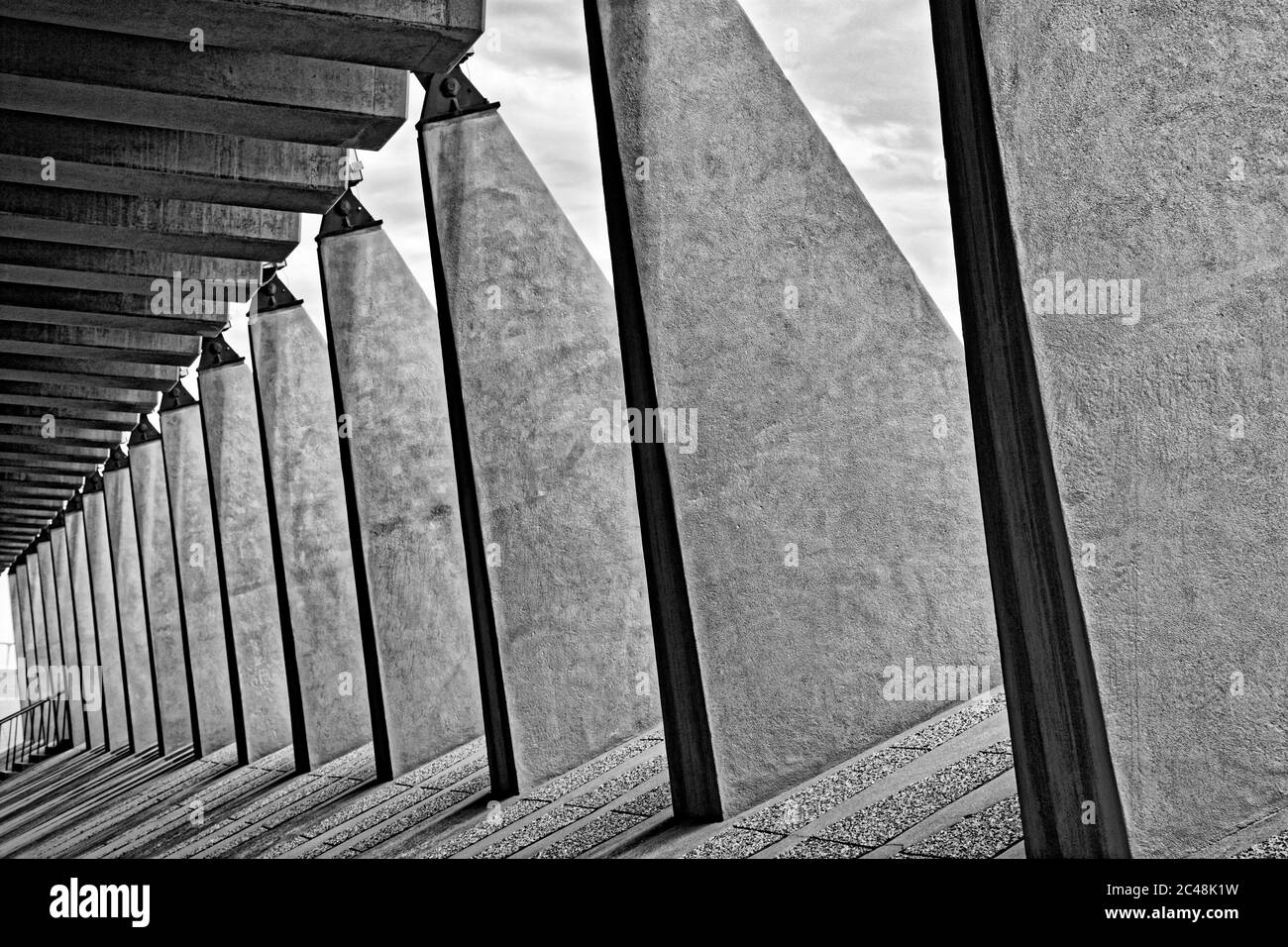 Grayscale shot of the famous Air Force Academy Cadet Chapel in the United States Stock Photo