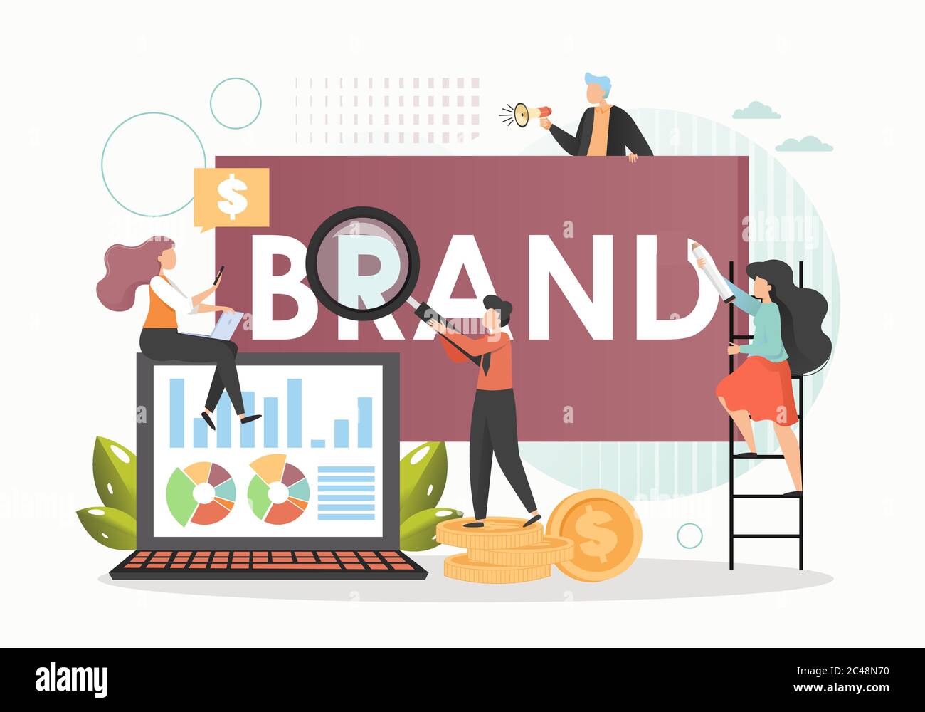 Brand concept vector flat style design illustration Stock Vector