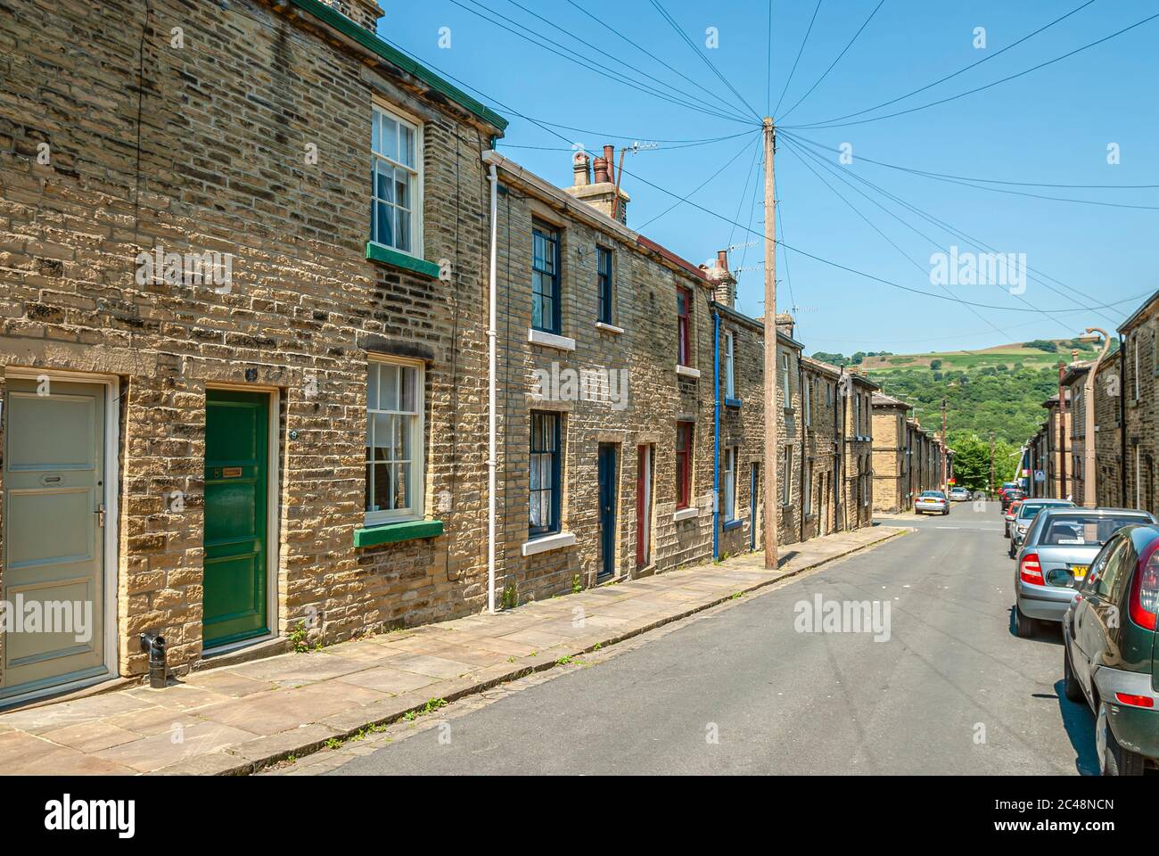 Saltaire is a Victorian model village within the City of Bradford Metropolitan District, West Yorkshire, England Stock Photo