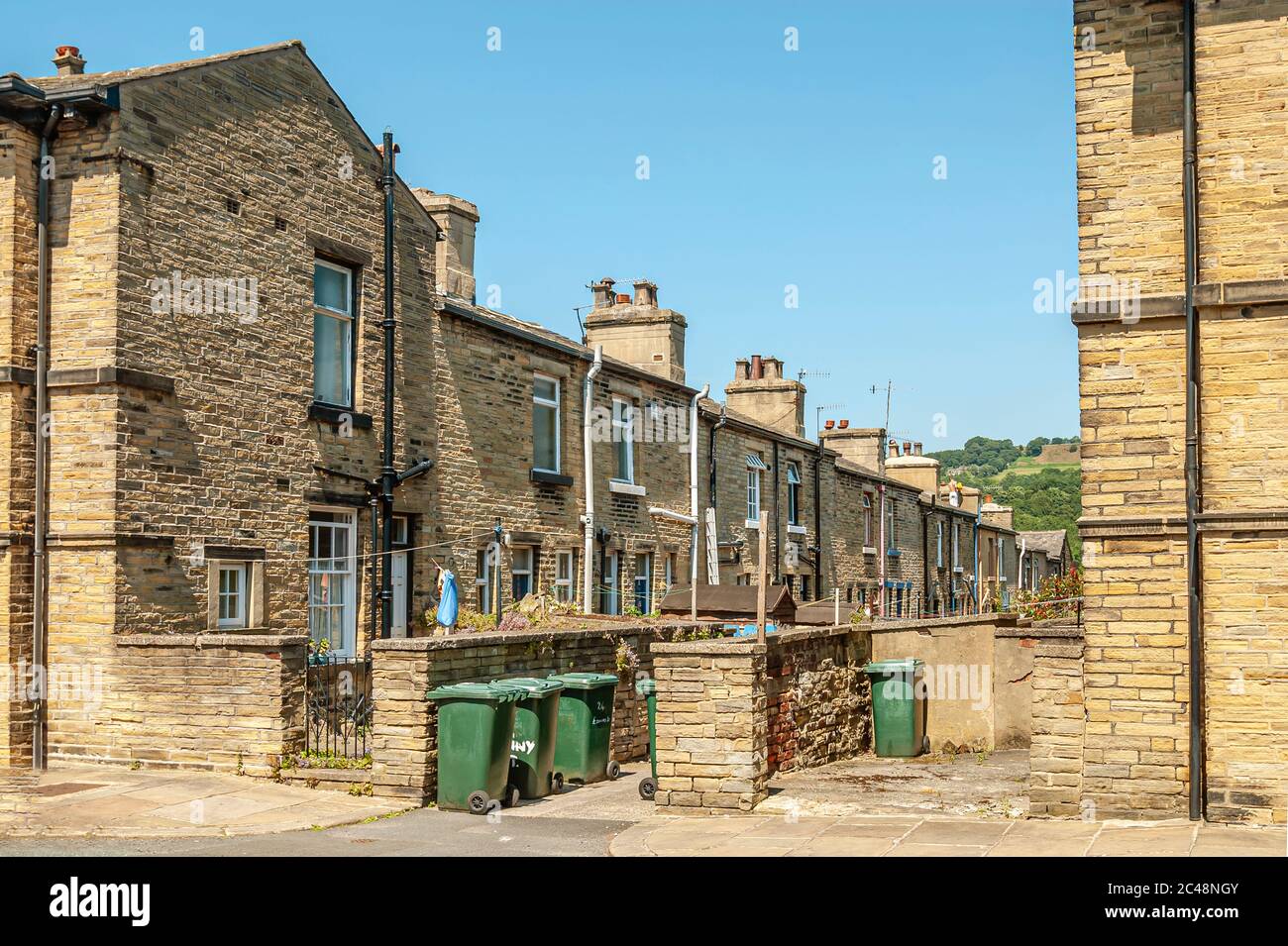 Saltaire is a Victorian model village within the City of Bradford Metropolitan District, West Yorkshire, England Stock Photo