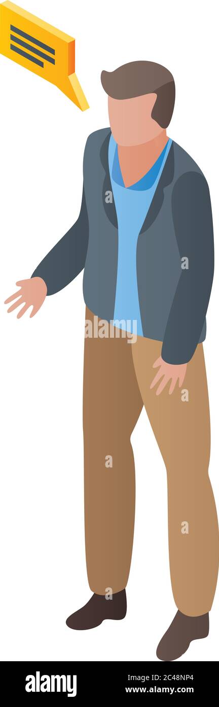 Translator icon, isometric style Stock Vector
