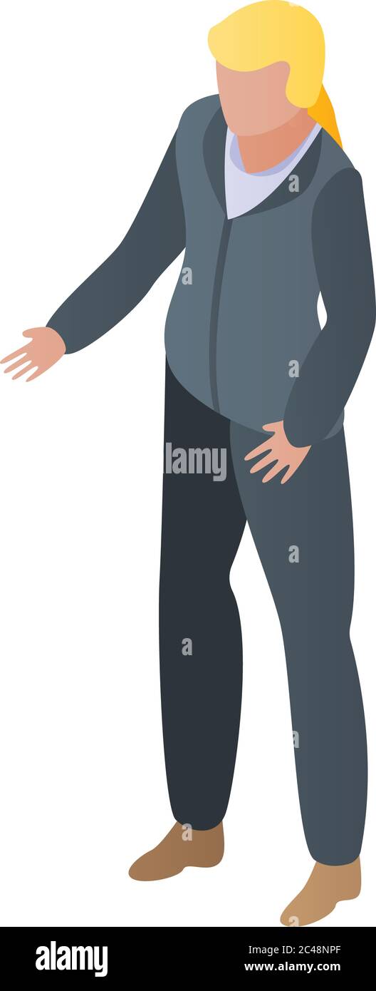 Man translator icon, isometric style Stock Vector