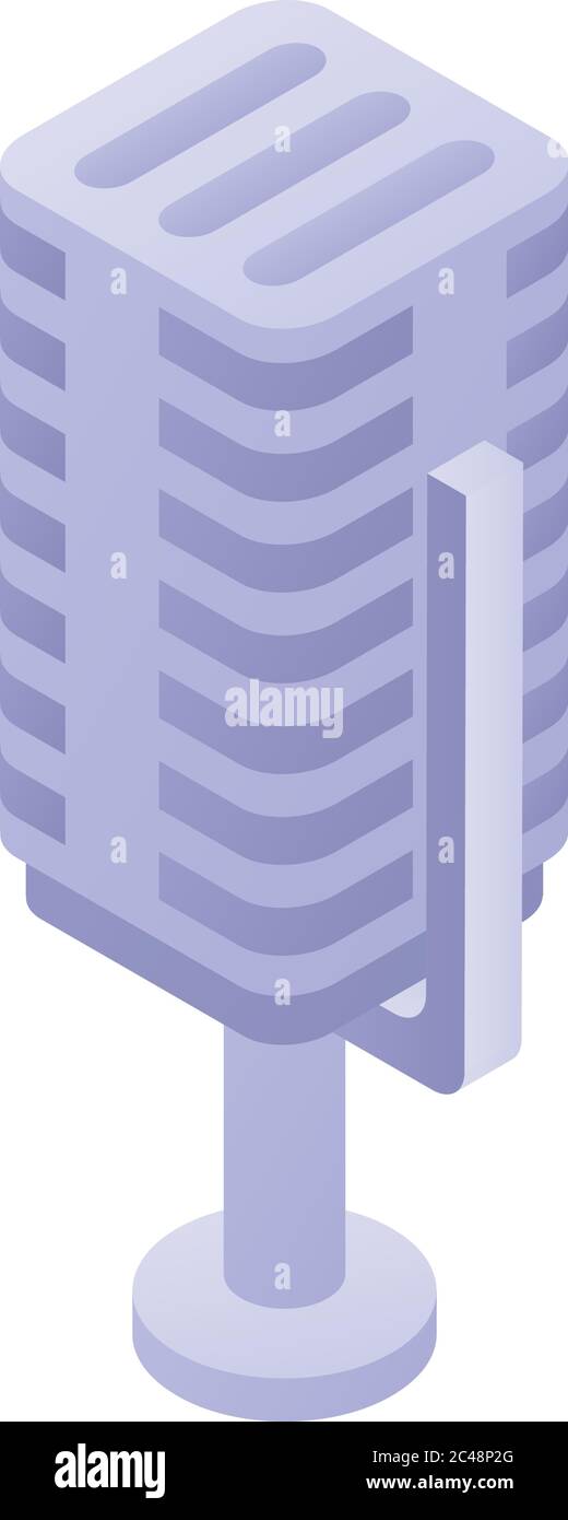 Translator studio microphone icon, isometric style Stock Vector