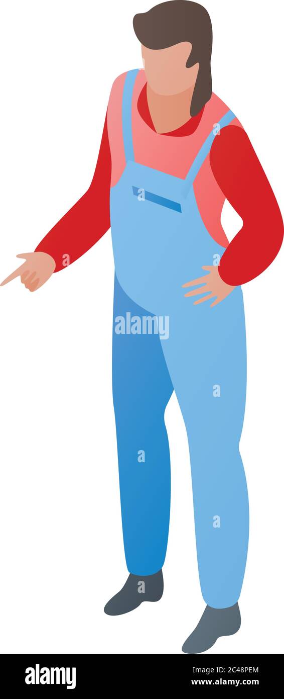 Farmer icon, isometric style Stock Vector
