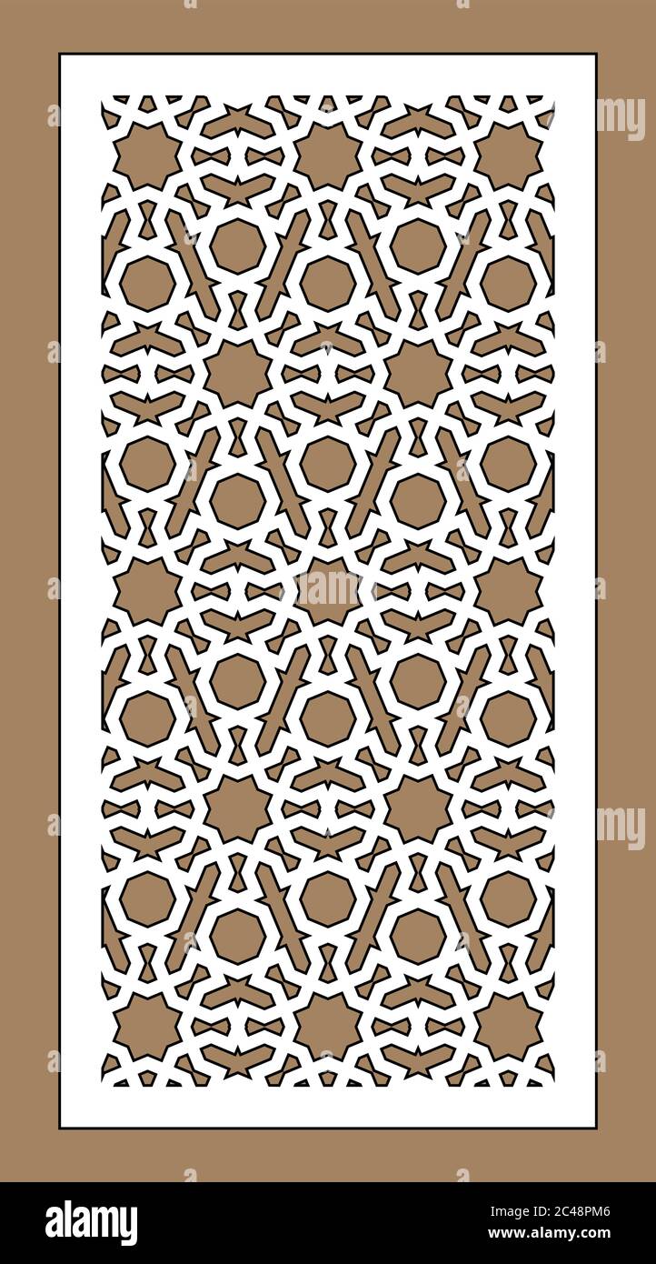 Laser cut vector panel. Cnc decor pattern, jali design, interior