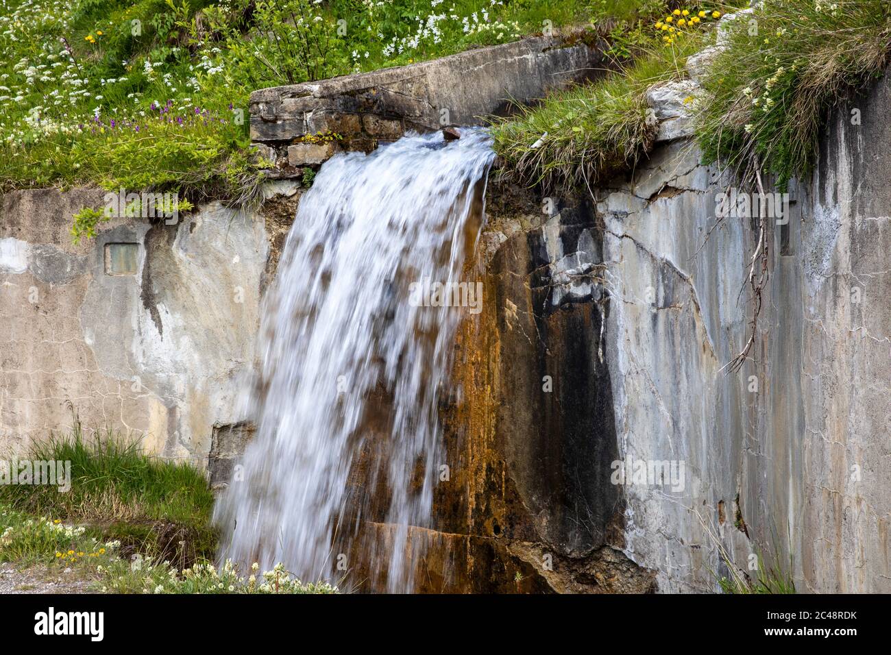 A waterfall, Morasco Lake, Formazza Valley, Ossola Valley, VCO, Piedmont, Italy Stock Photo