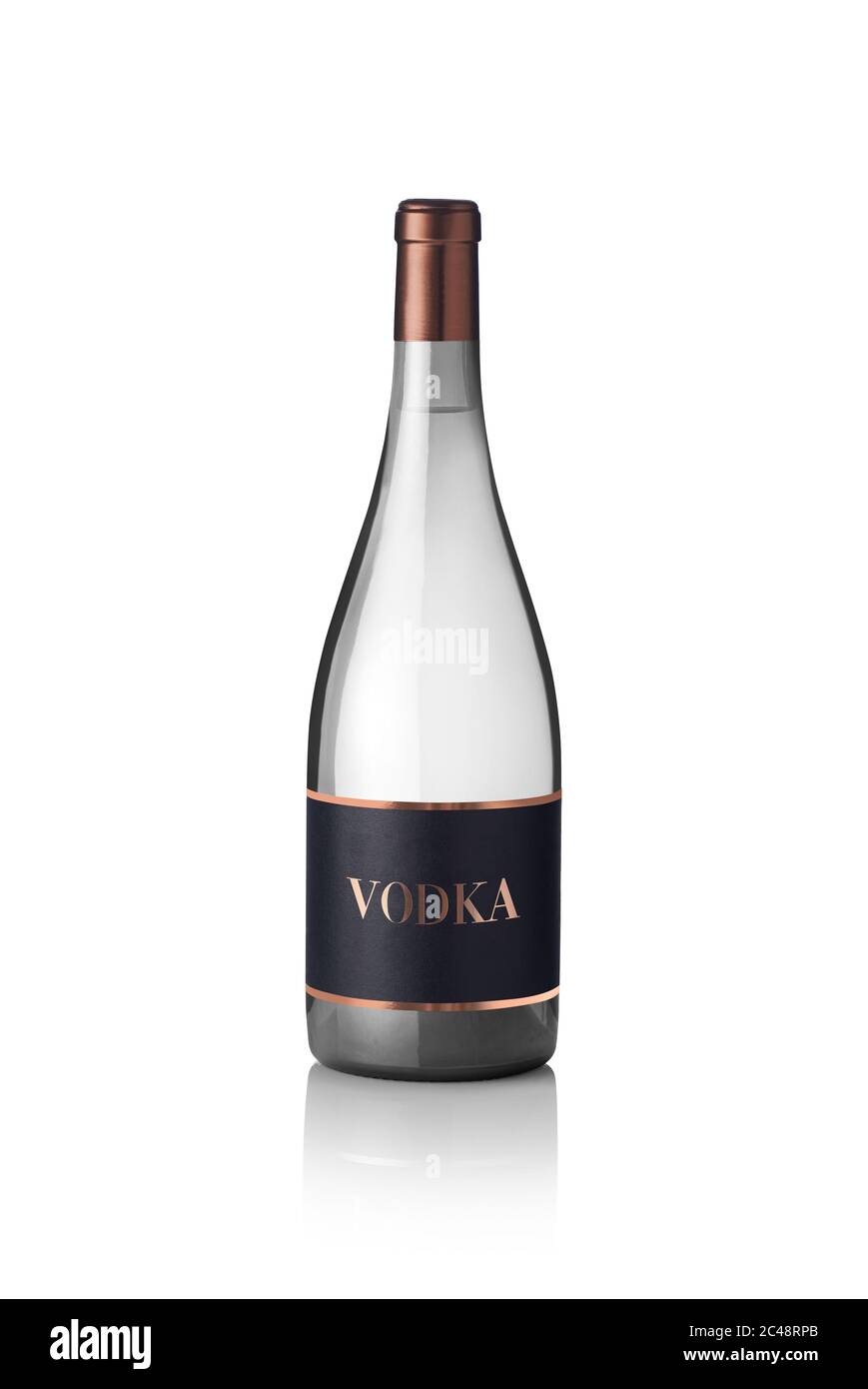 Bottle of vodka isolated on a white background Stock Photo - Alamy
