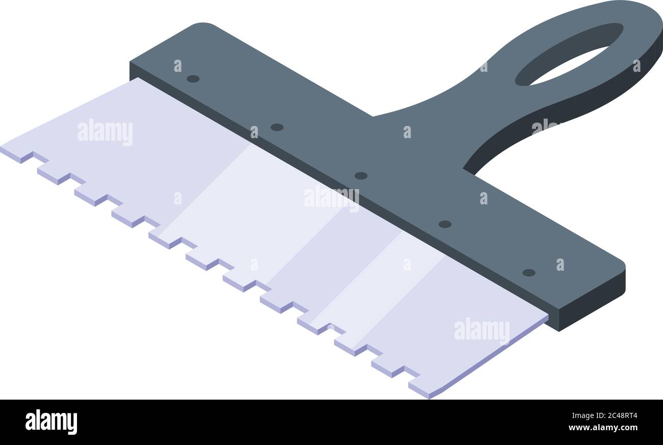 Tiles putty knife icon, isometric style Stock Vector