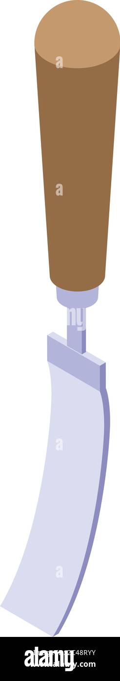 Hand chisel icon, isometric style Stock Vector