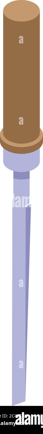 Carving chisel icon, isometric style Stock Vector