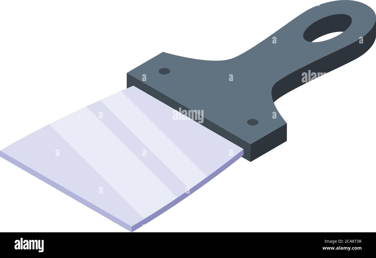 Scraper putty knife icon, isometric style Stock Vector
