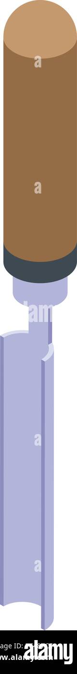 Industry chisel icon, isometric style Stock Vector
