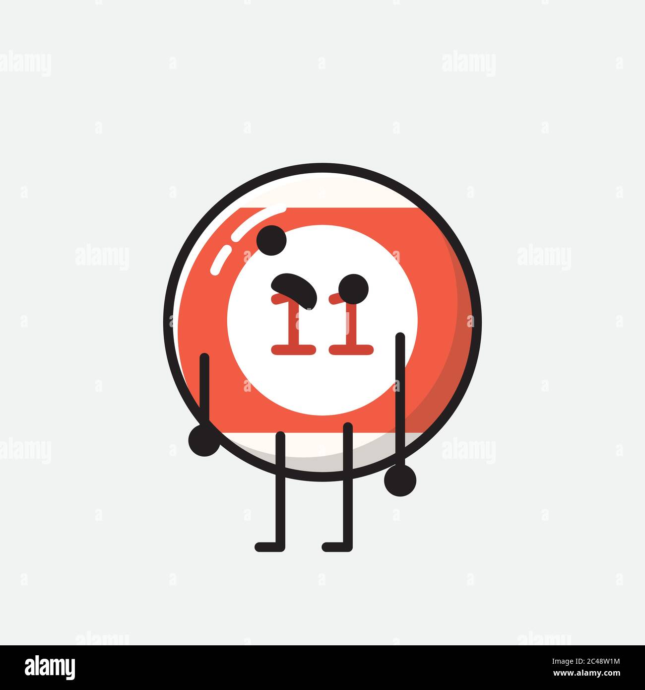 An illustration of Cute Billiard Ball Mascot Vector Character in Flat ...