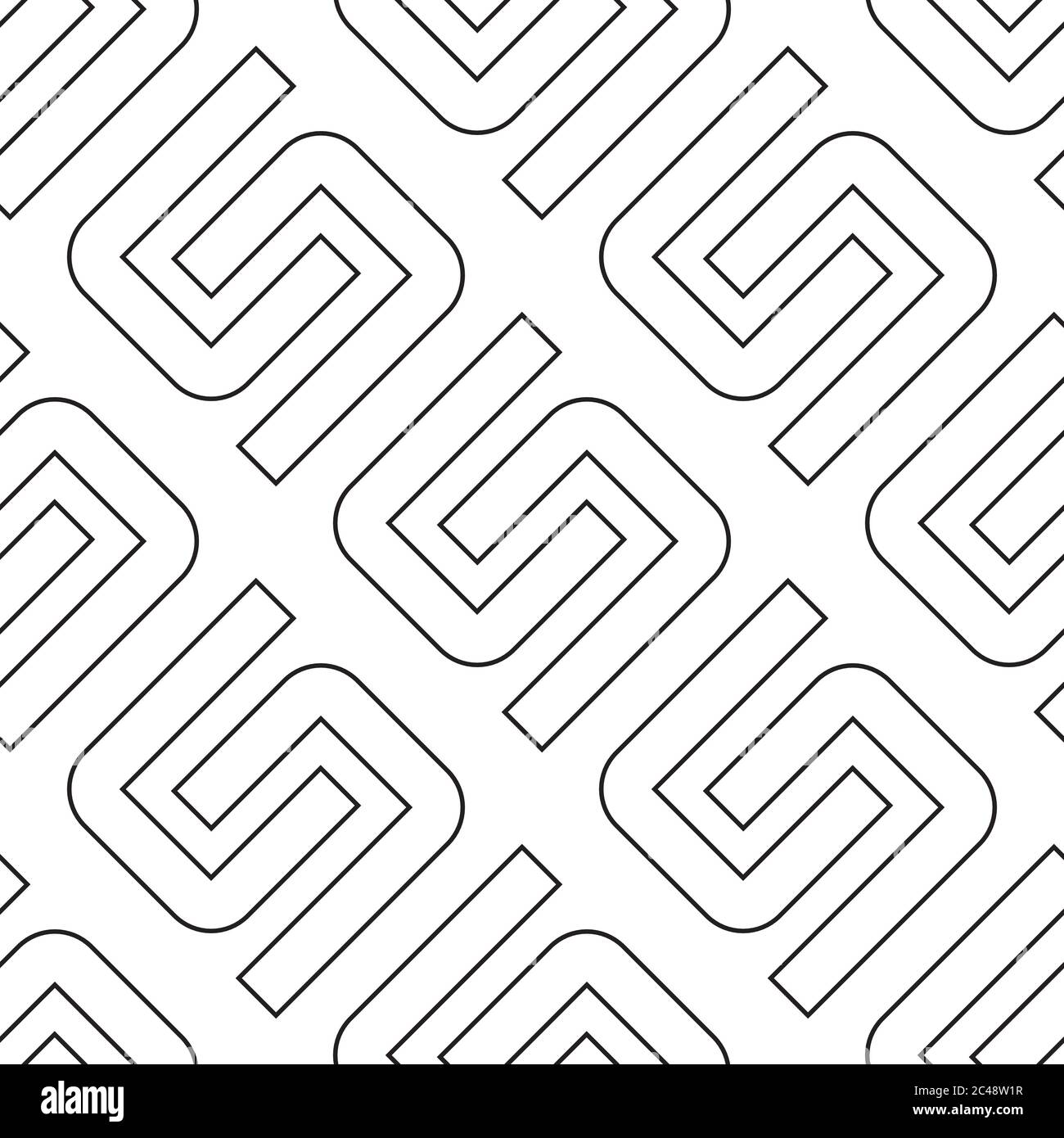 Seamless pattern with black outline S letter Stock Vector Image & Art ...