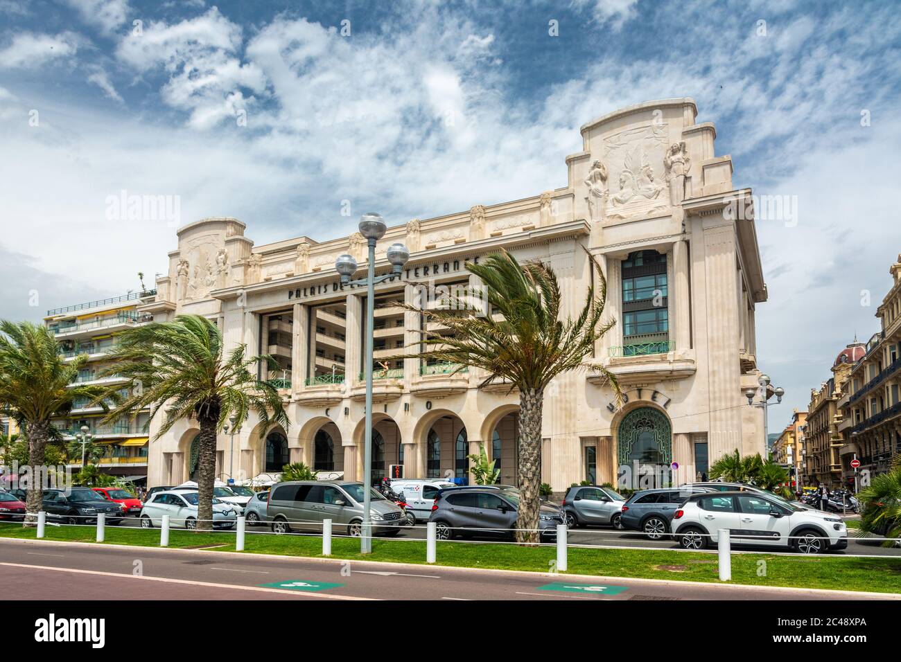 Nice, France - June 14, 2019 : The Casino Mediterranean, along the ...