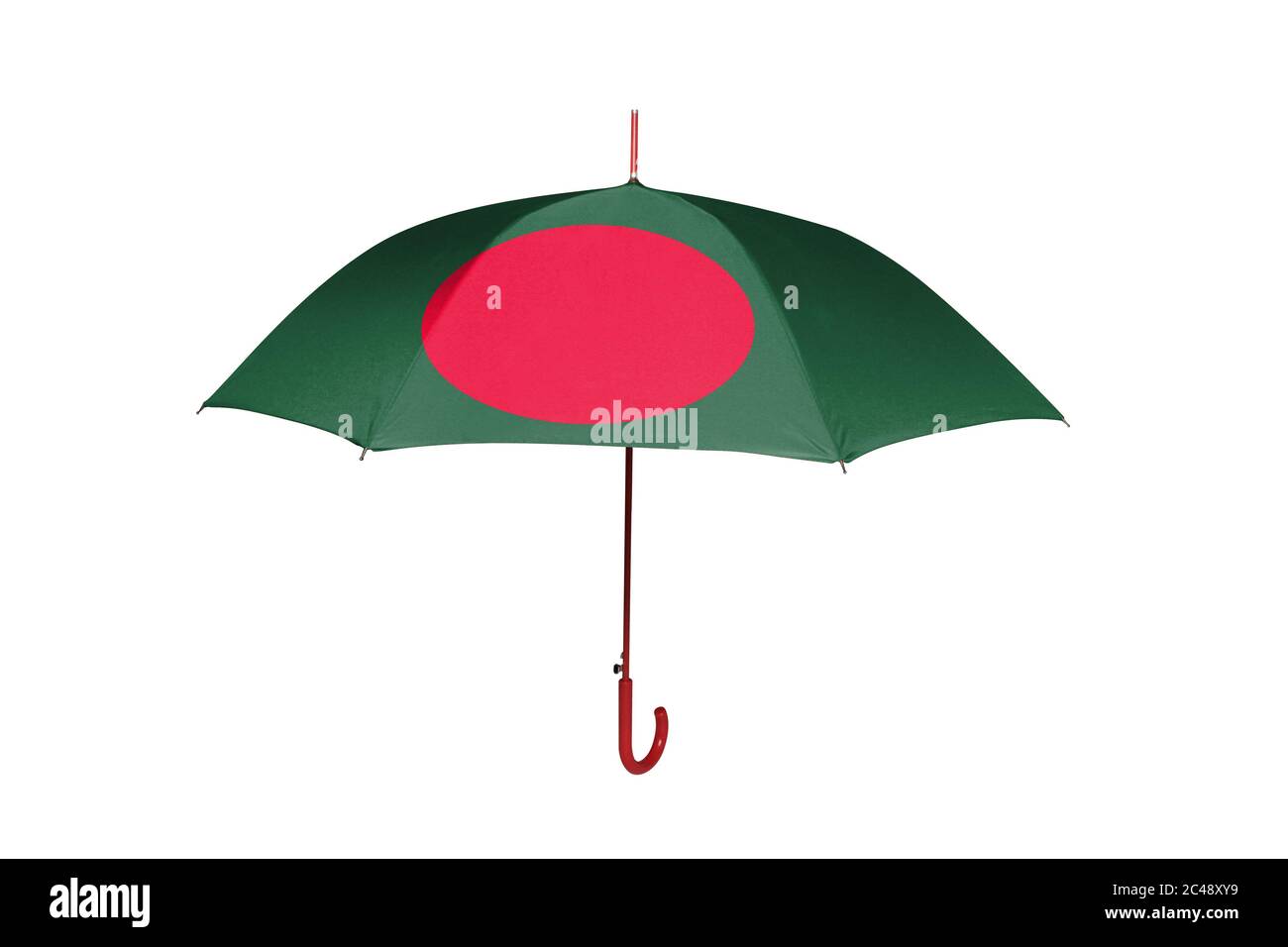 Umbrella with flag of Bangladesh isolated on white background Stock