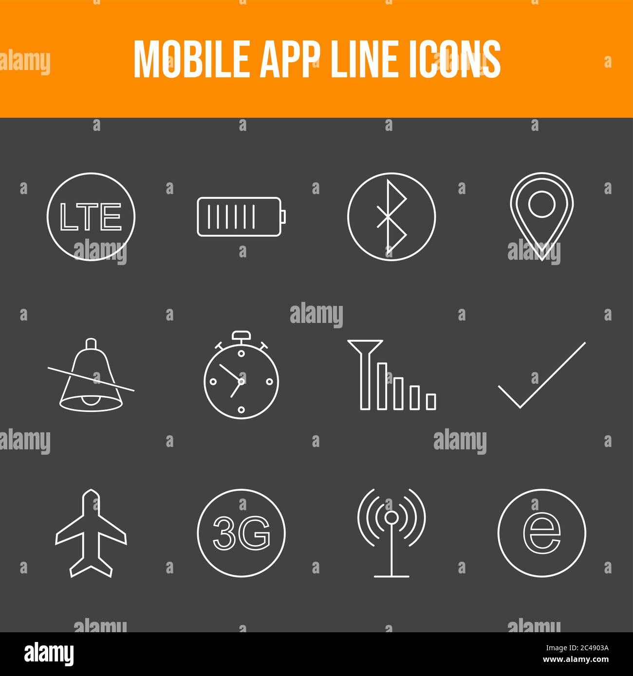 Beautiful Mobile Apps Vector Icons Set Stock Vector