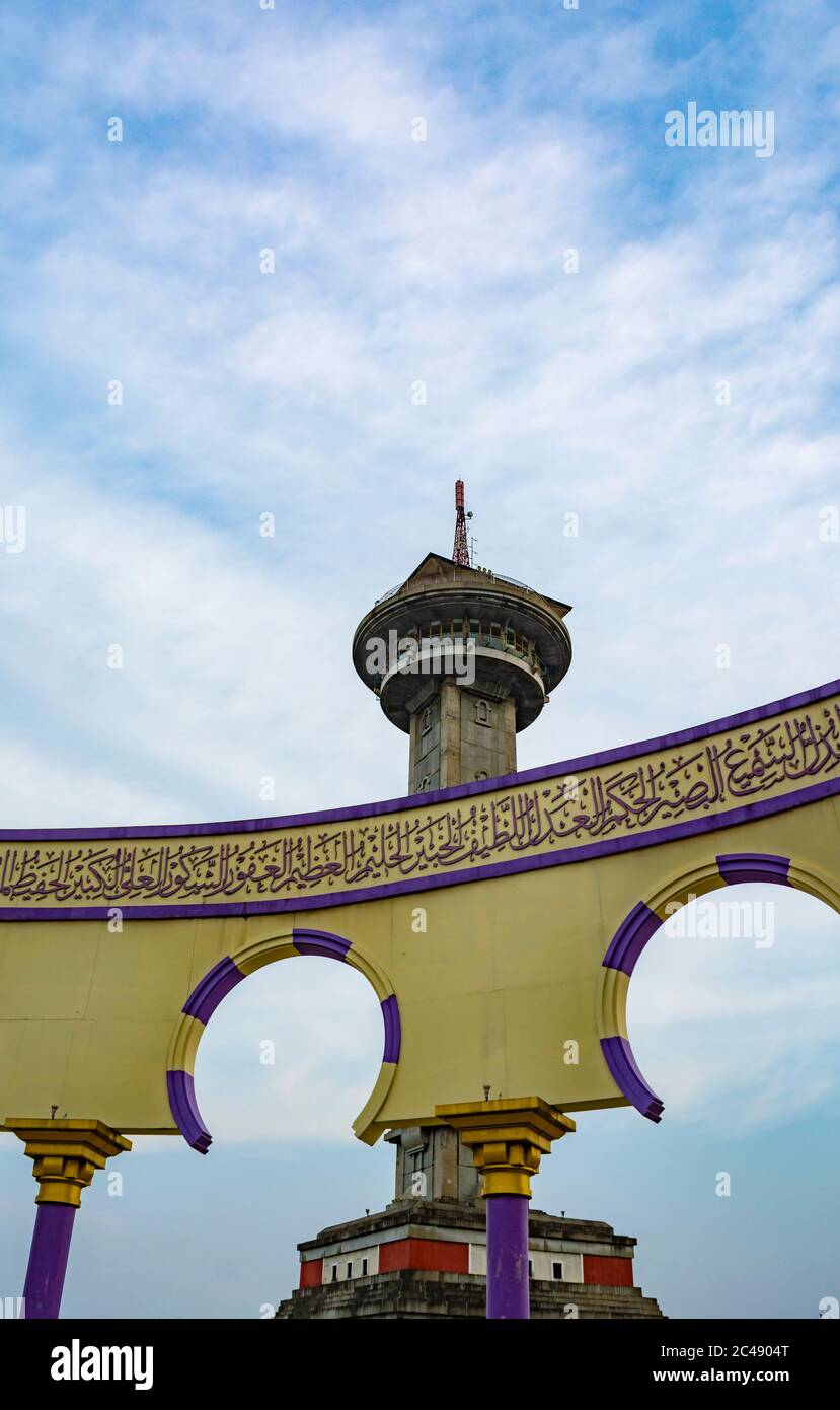 The tower at Great Mosque of Central Java (Masjid Agung Jawa Tengah) in ...