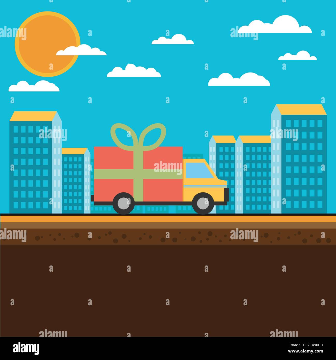 Vector free delivery concept in flat style - illustration for banner ...
