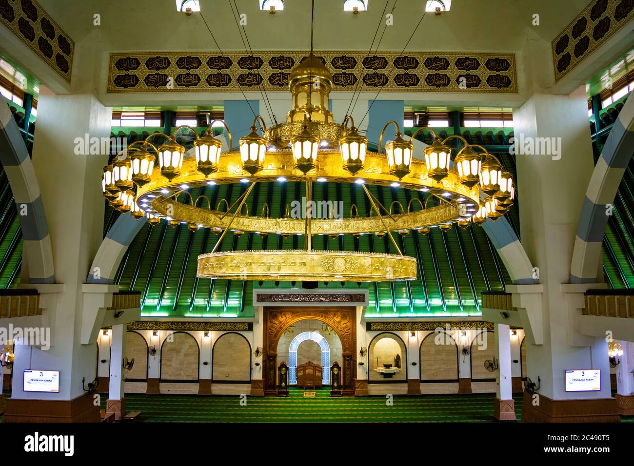 Semarang, Indonesia - CIRCA Nov 2019: Interior of The Great Mosque of Central Java (Masjid Agung Jawa Tengah). Stock Photo