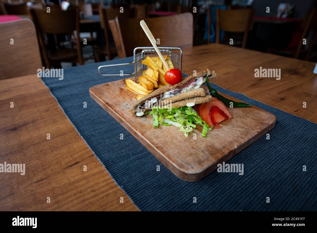 very tasty mixed sandwiches on table.Grilled sandwich Stock Photo - Alamy
