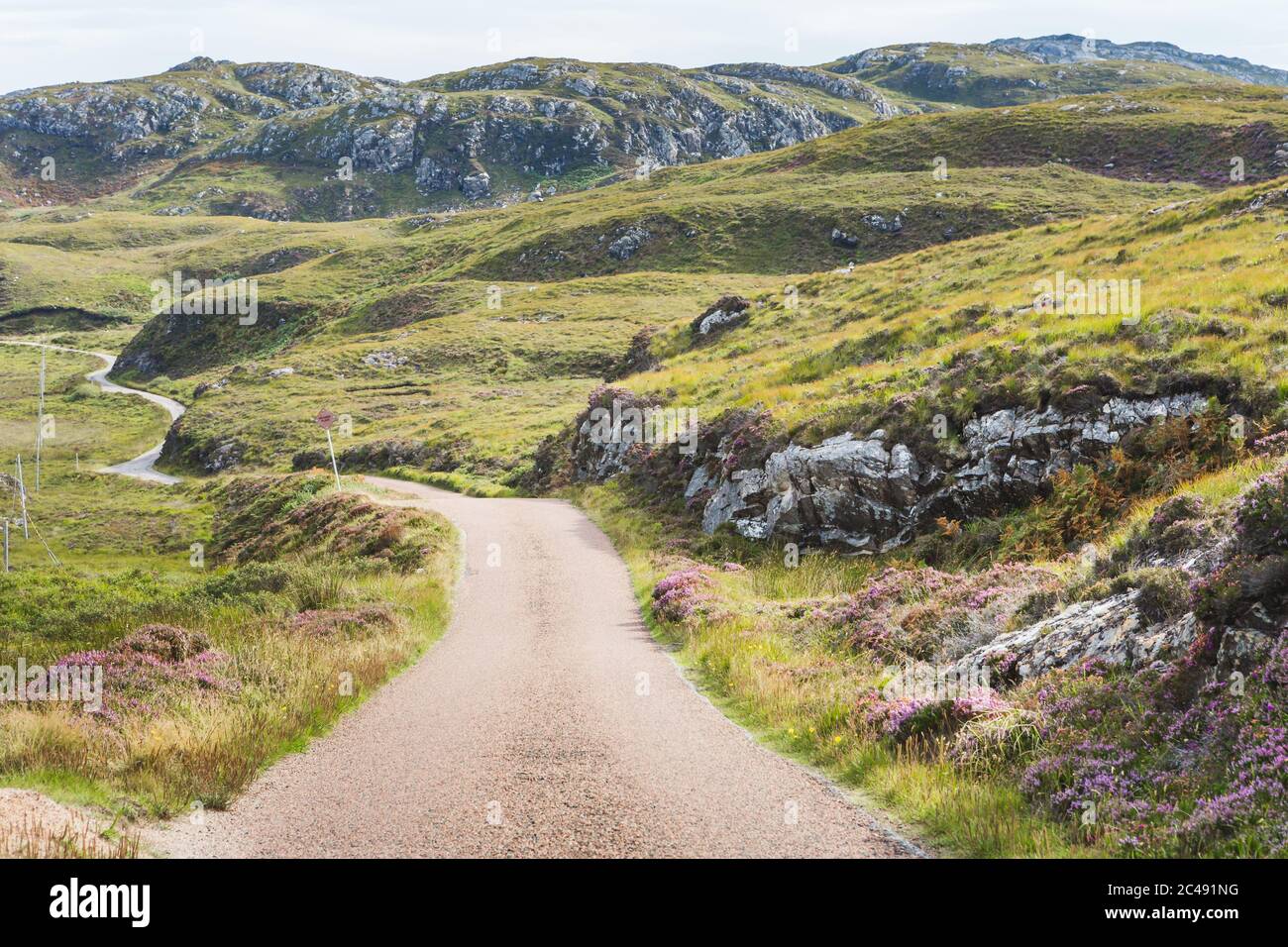 A single track road north of Scotland Stock Photo