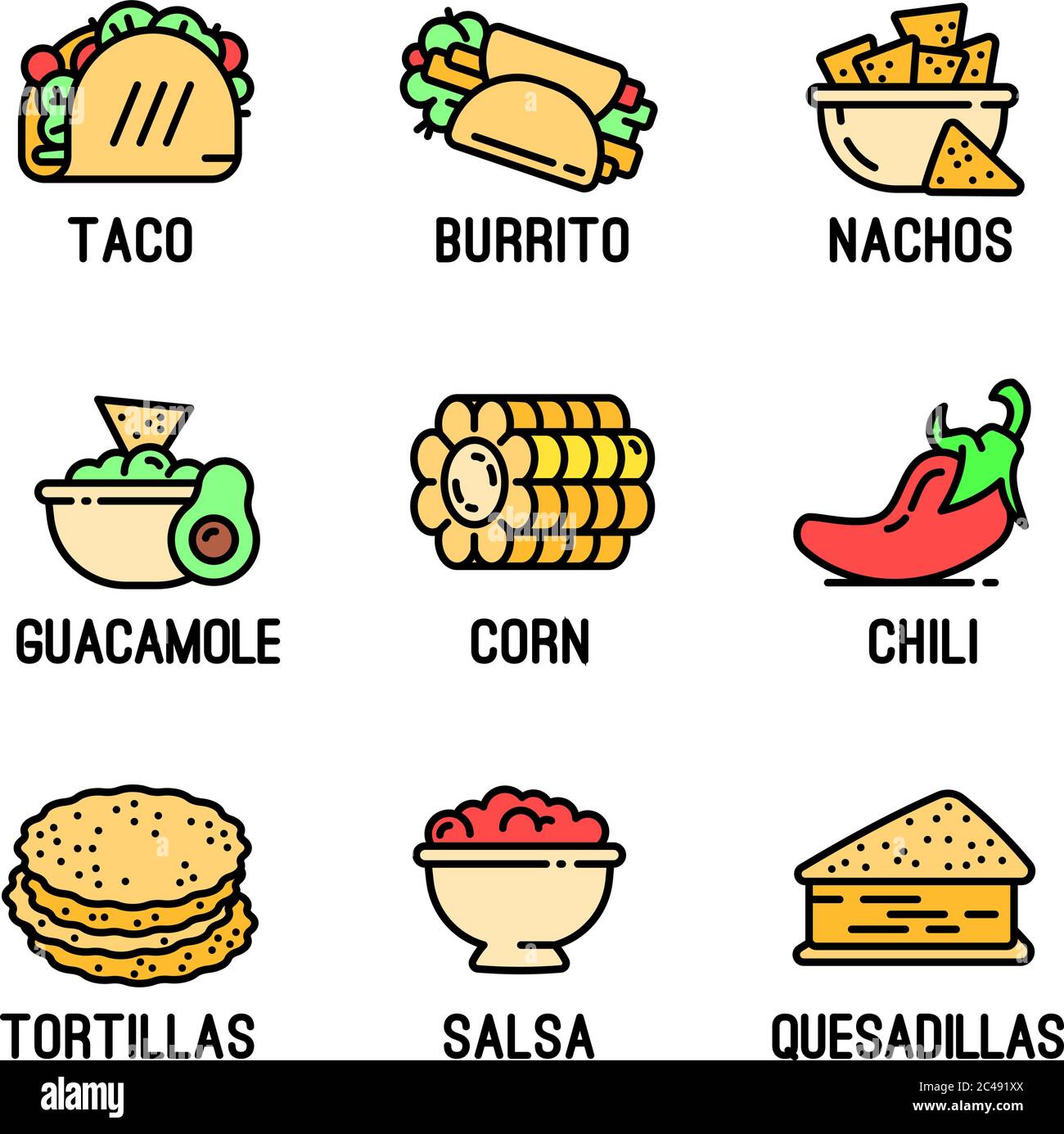 Mexican fajita Stock Vector Images - Alamy