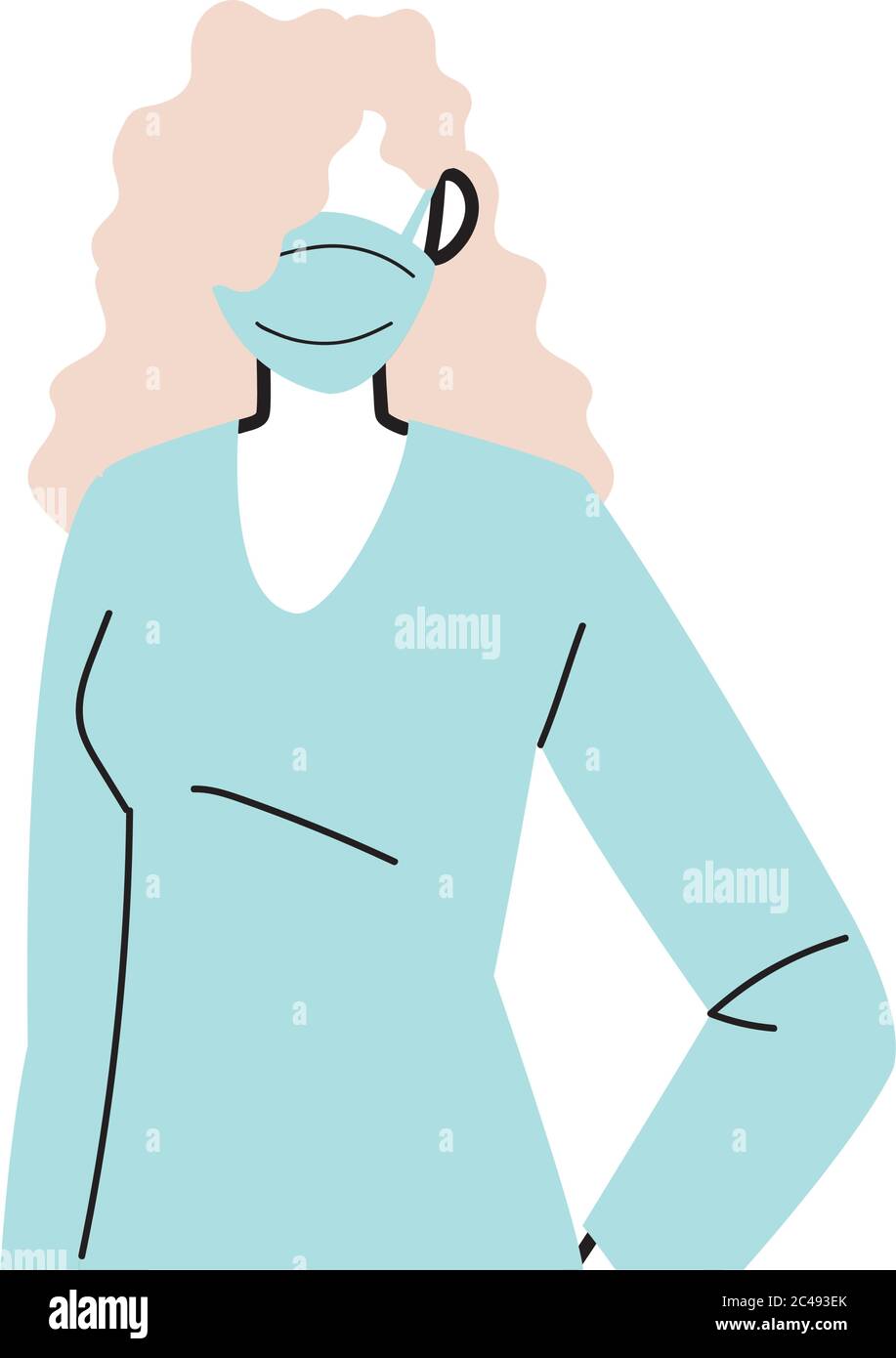 Human face model wearing mask Stock Vector Images - Alamy