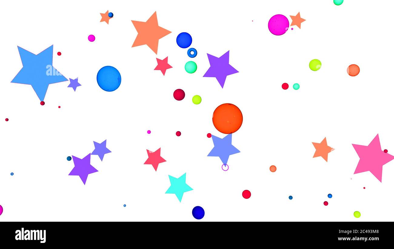 colorful balloons and stars on white background Stock Photo - Alamy
