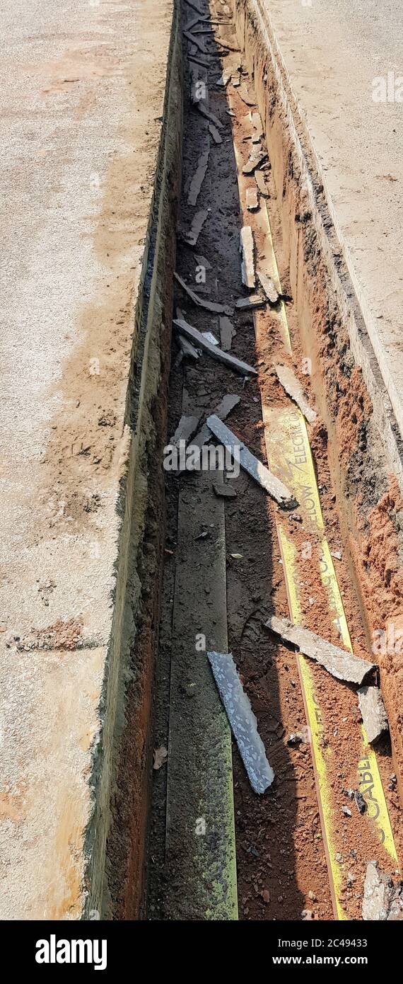 Vertical top view of a pipeline hole in construction Stock Photo Alamy