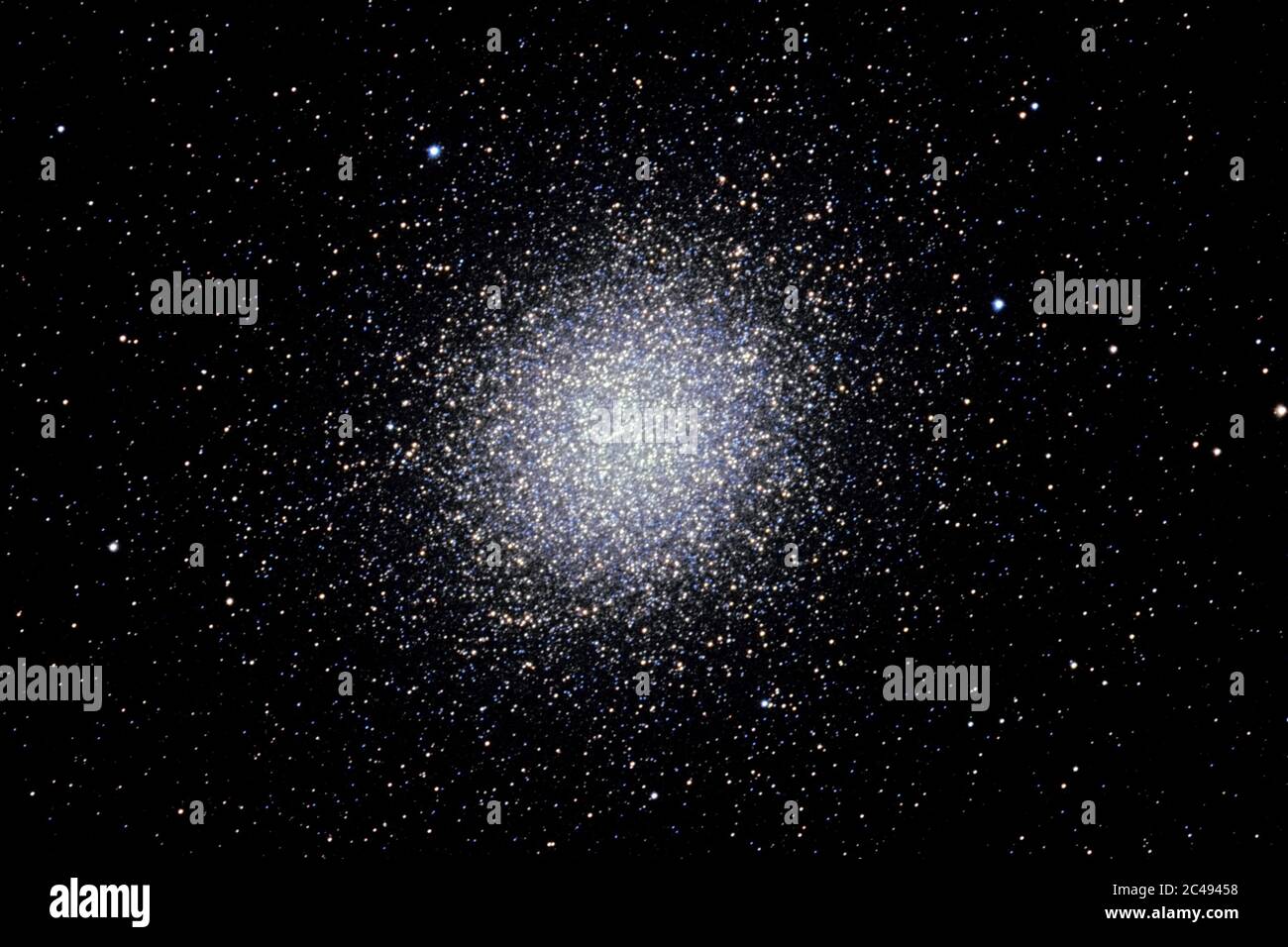 Several million stars form the brightest and largest globular cluster known orbiting our galaxy - Omega Centauri (NGC 5139; Caldwell 80). Stock Photo