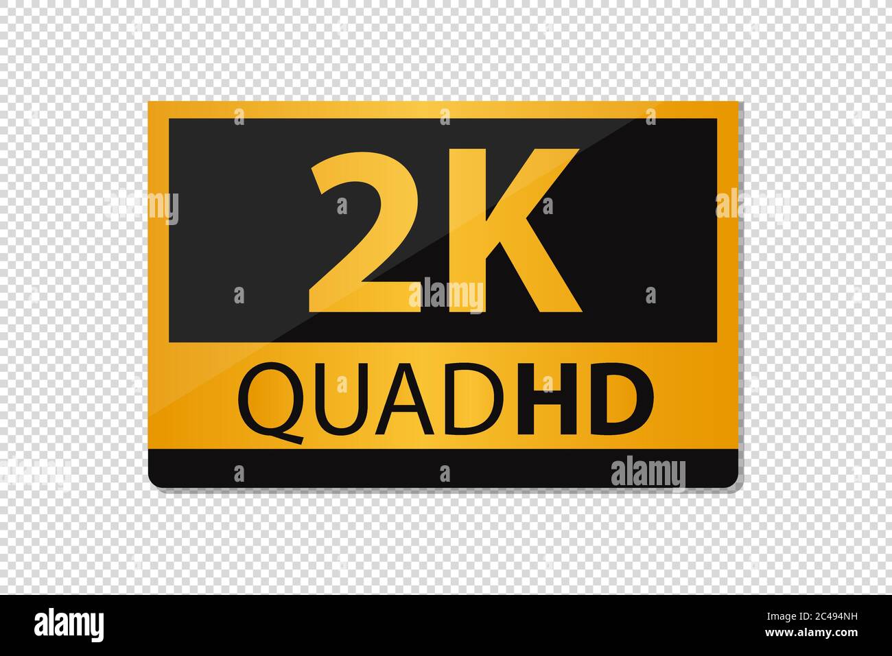 Quadhd 2k Icon Golden Vector Illustration Isolated On Transparent Background Stock Vector Image Art Alamy